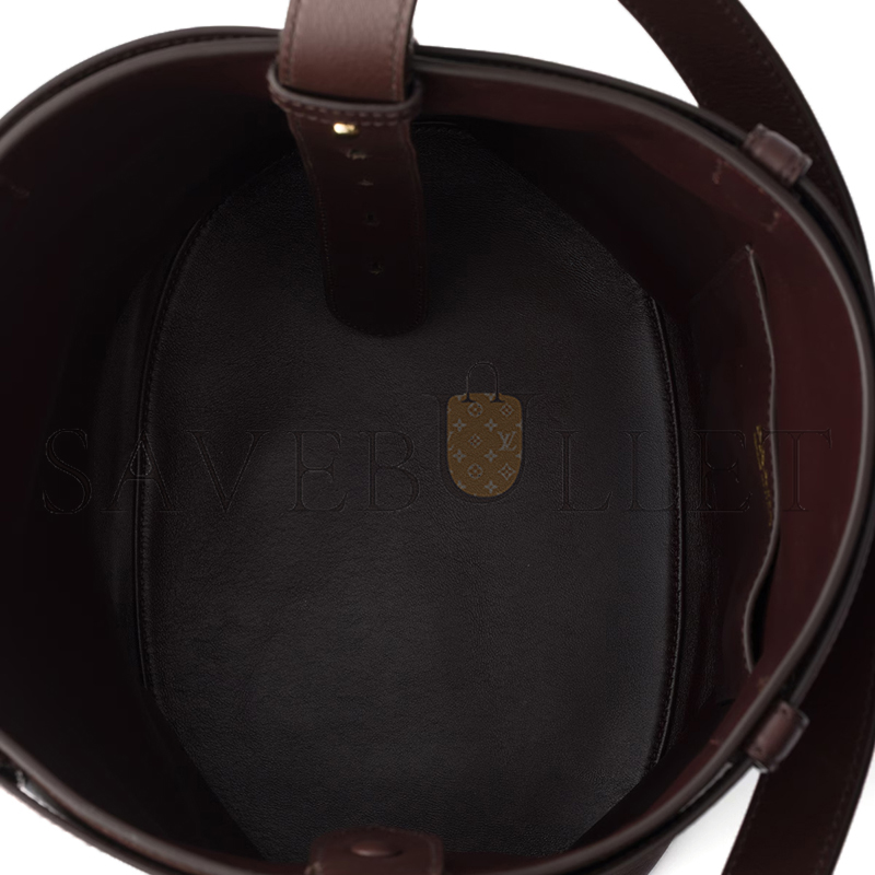 PRADA BUCKLE LEATHER BUCKET BAG WITH BELT 1BE085 (29*26.5*18cm)